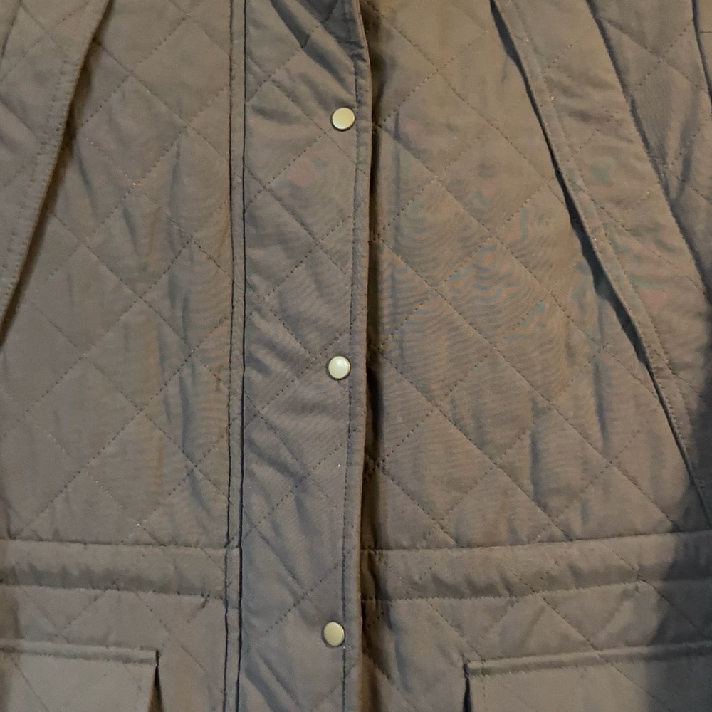 anyFAM Brown Quilted Hooded Jacket Fully Lined Size 2 - Picture 7 of 16